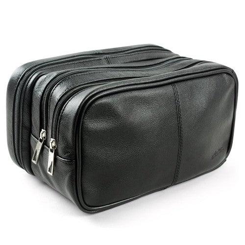 Leather shaving bag on sale