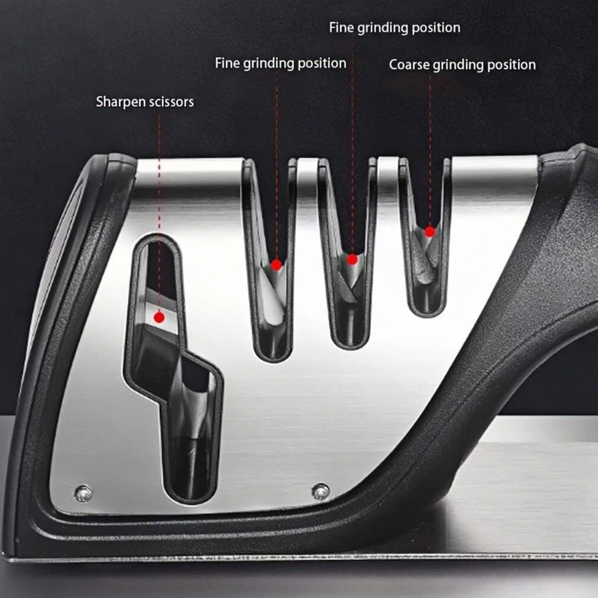 4-in-1 Knife Sharpener Professional Kitchen Knife & Scissor Sharpener with 3-Stage Sharpening System Anti-Slip Base, Ergonomic Handle, Stainless Steel Design for Home & Chef Use