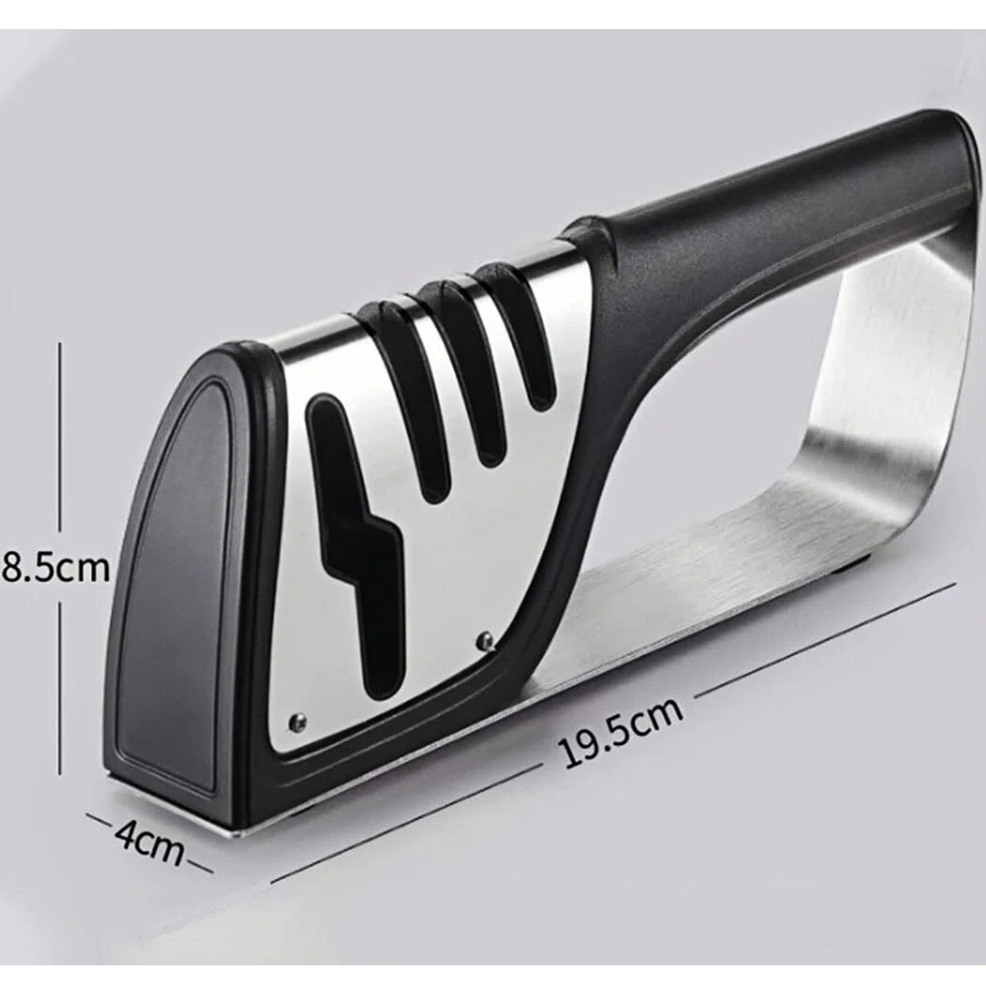 4-in-1 Knife Sharpener Professional Kitchen Knife & Scissor Sharpener with 3-Stage Sharpening System Anti-Slip Base, Ergonomic Handle, Stainless Steel Design for Home & Chef Use