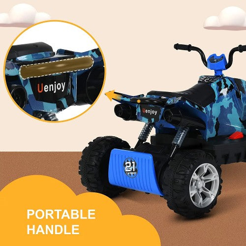 Uenjoy 24V Kids ATV 4 Wheeler, Ride On Car Toy ATV with LED Lights, 4-Wheel Suspension, 2 Speeds, Music, Radio, Bluetooth, USB