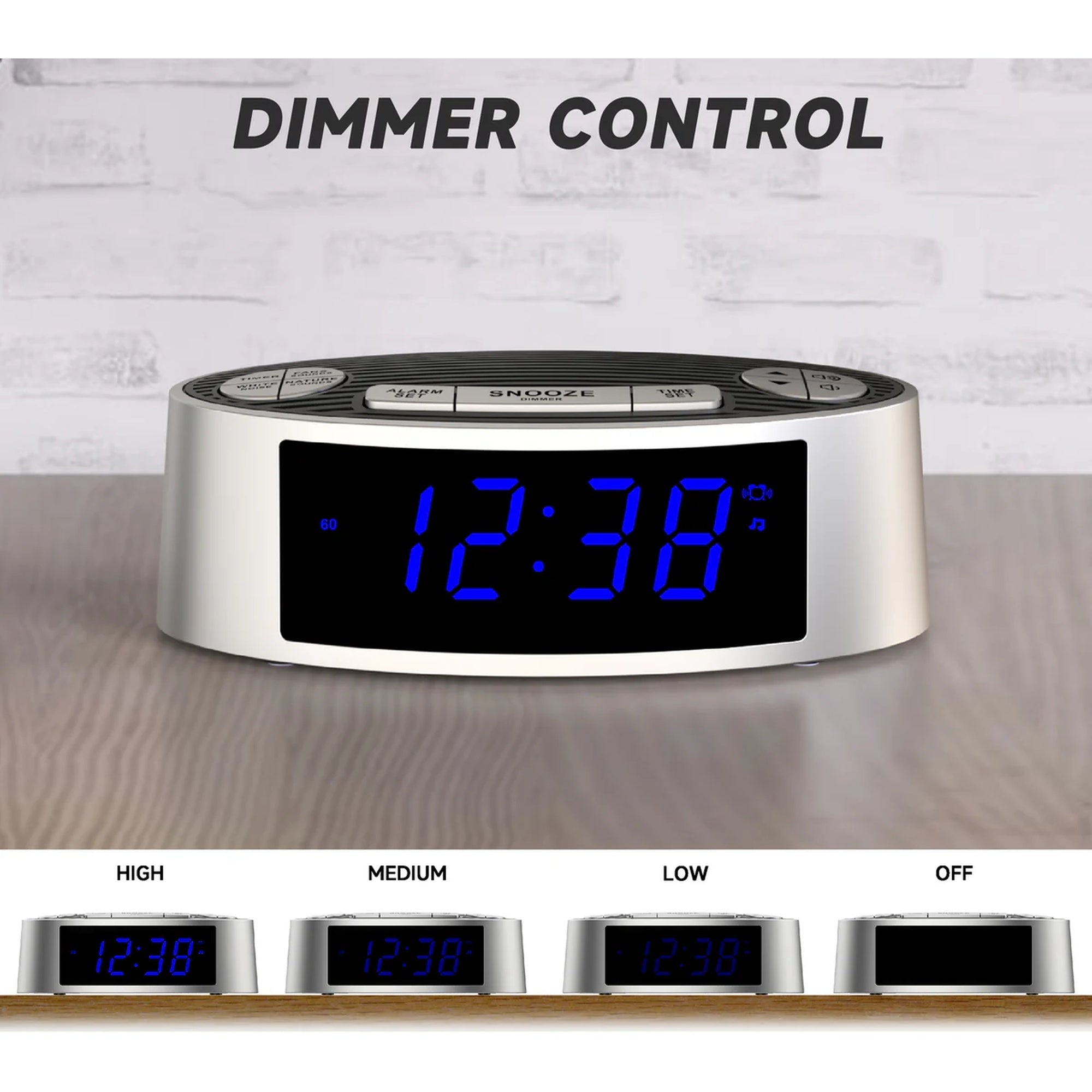 2-in-1 Digital Alarm Clock with White Noise Machine, 20 Soothing Sounds, 5 Timer Options, Dimmable LED Display, Snooze Function, USB-C Charging, for Bedroom and Travel Model 301 Product Code: Alarm_itoma_301
