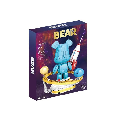 578 PCS Bear Building Blocks, Rocket Bear Building Blocks Display Model with Lights for Kids