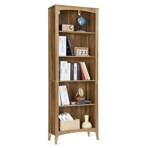 5 Tier Wooden Bookcase, 167 cm H Open Display Bookshelf with Storage Shelves for Home, Bedroom, Office