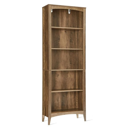 5 Tier Wooden Bookcase, 167 cm H Open Display Bookshelf with Storage Shelves for Home, Bedroom, Office
