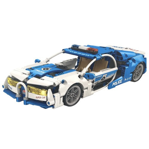 403 PCS Car Building Blocks Set, 1:18 Scale Police Super Car Model with Pull-Back Motor