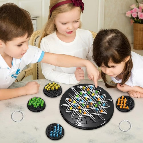 Chain Geometry Chess, Chain Triangle Puzzle Board Game, 2 to 4 Players Strategy Game for Kids, Adults, Family