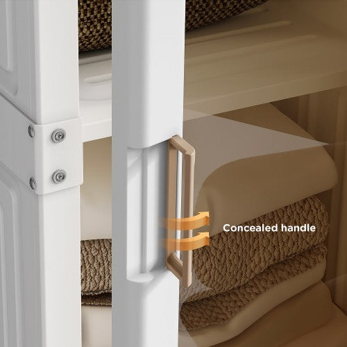 ANTBOX Portable Closet, Foldable Wardrobe Storage Clothing Organizer with Magnetic Doors, 11 Doors 2 Hangers - WT15-D11-H2(C)