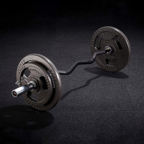 Olympic Curl Bar, 56 inch EZ Curl Barbell, 500 LB Weight Capacity Lifting Bar for Strength Training, Biceps Curl and Triceps Extensions - 1026797