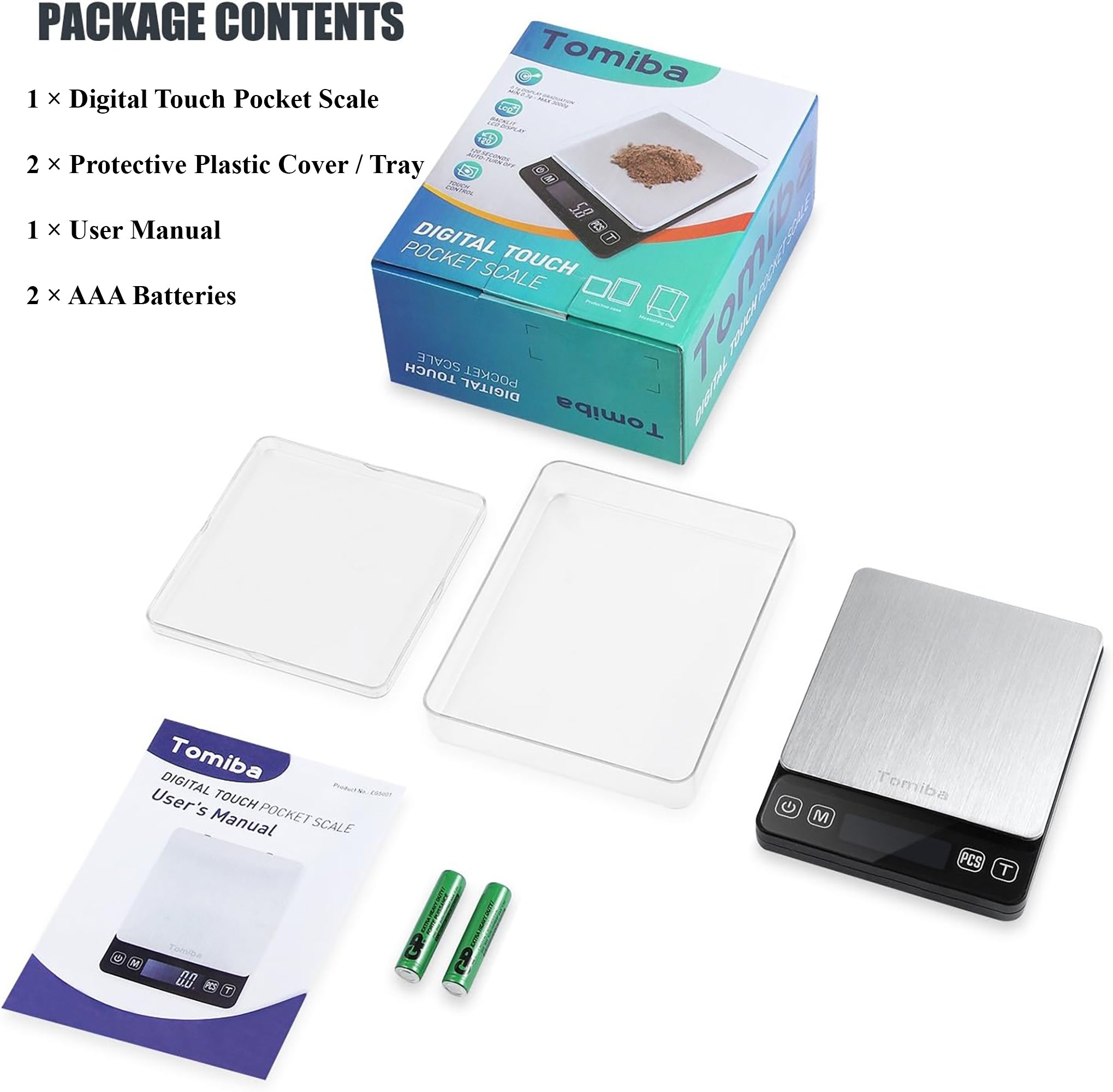 Touch Scale Digital Touch Pocket Scale Stainless Steel Kitchen & Coffee Scale 6 Un ...