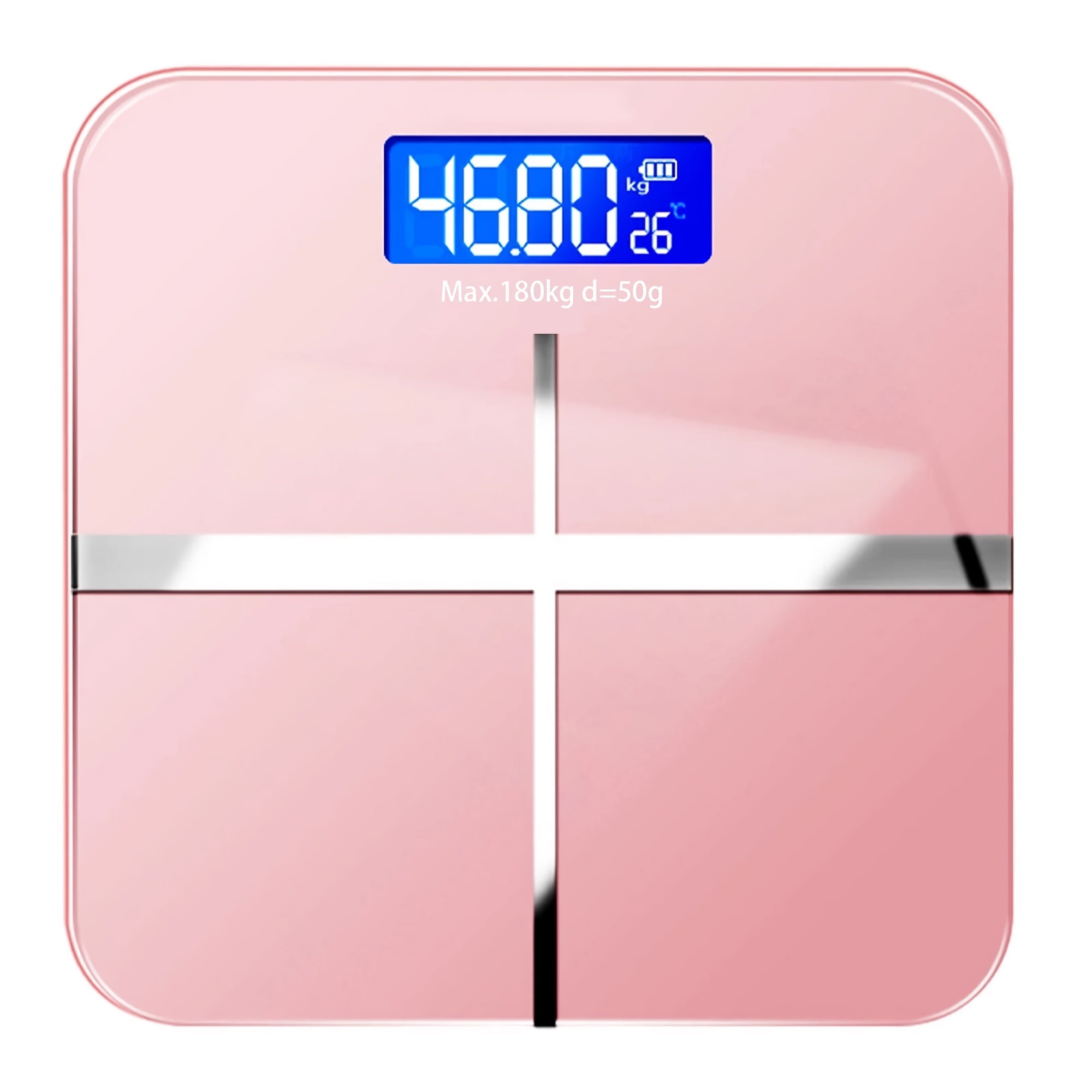 Digital Weight Scale, High-precision Bathroom Body Weight Scale with LED Display, Round Corner Design - EPS91733