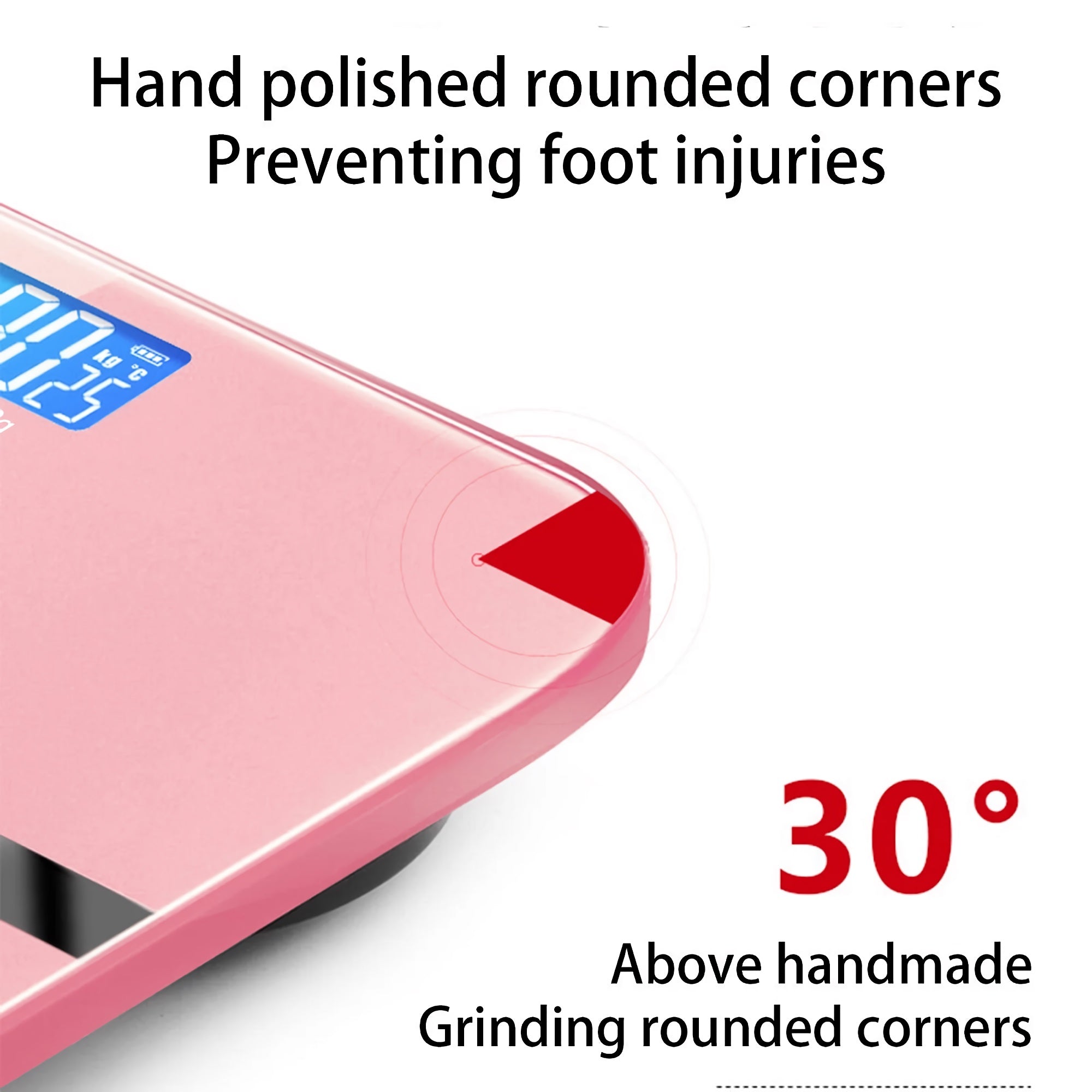 Digital Weight Scale, High-precision Bathroom Body Weight Scale with LED Display, Round Corner Design - EPS91733