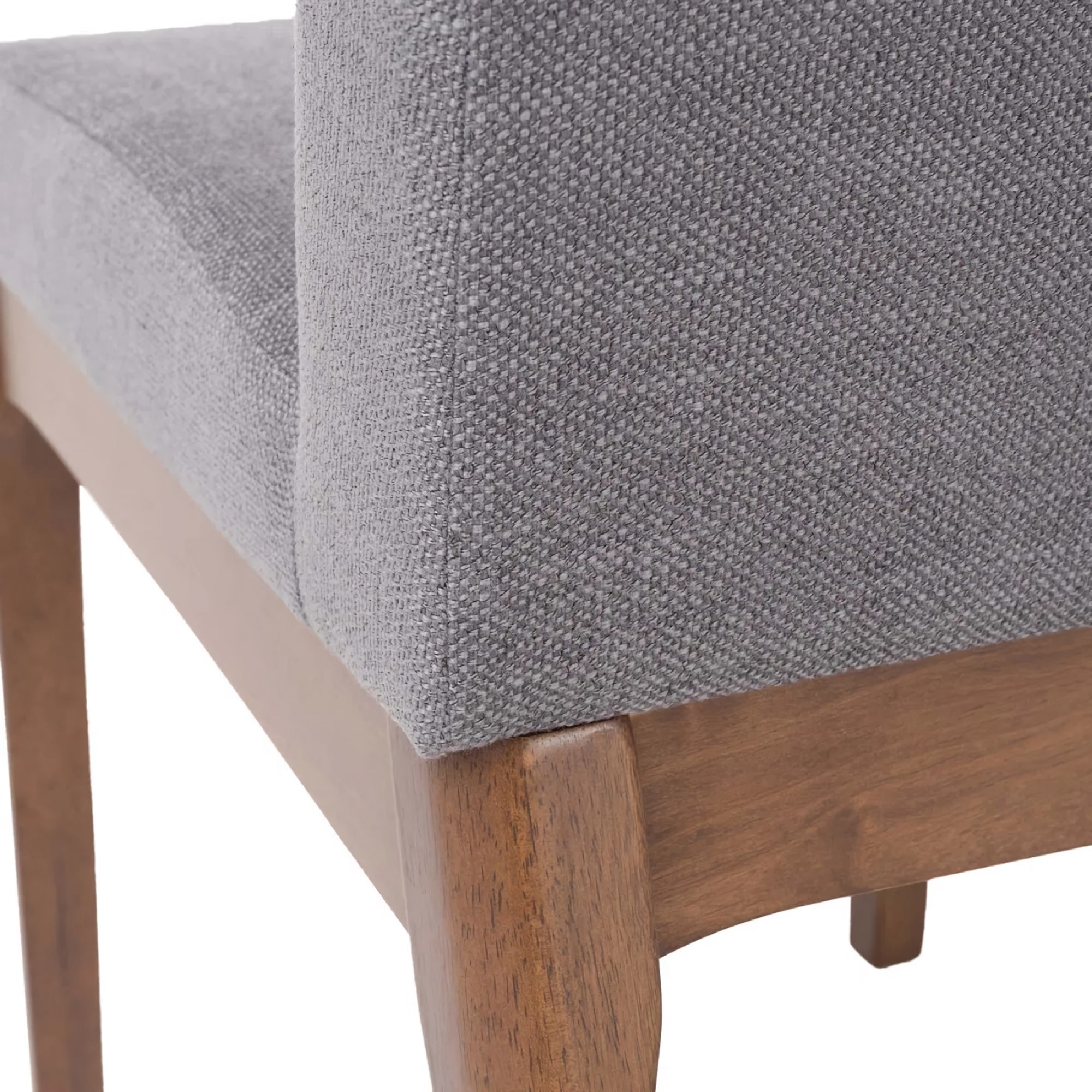2-Set Upholstered Dining Chair Set, Armless Modern Minimalist Chairs with Rubberwood Legs for Home, Kitchen, Dining Room (Grey) - 00DGY
