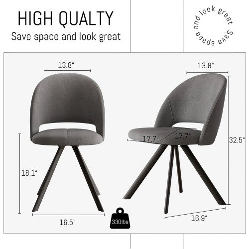 Set of 4 Dining Chair Set, Modern Fabric Upholstered Dining Chair with Steel Legs for Home, Dining Room, Kitchen