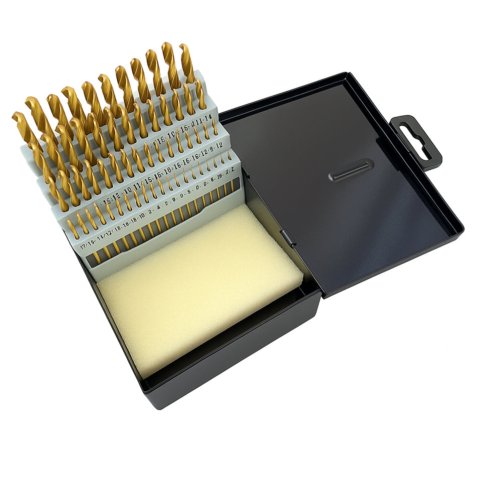 Titanium-Coated Drill Bit Set, 29-Piece & 13-Piece Options, High-Speed Steel Drill Bits for Metal, Wood, and Plastic with Portable Storage Case