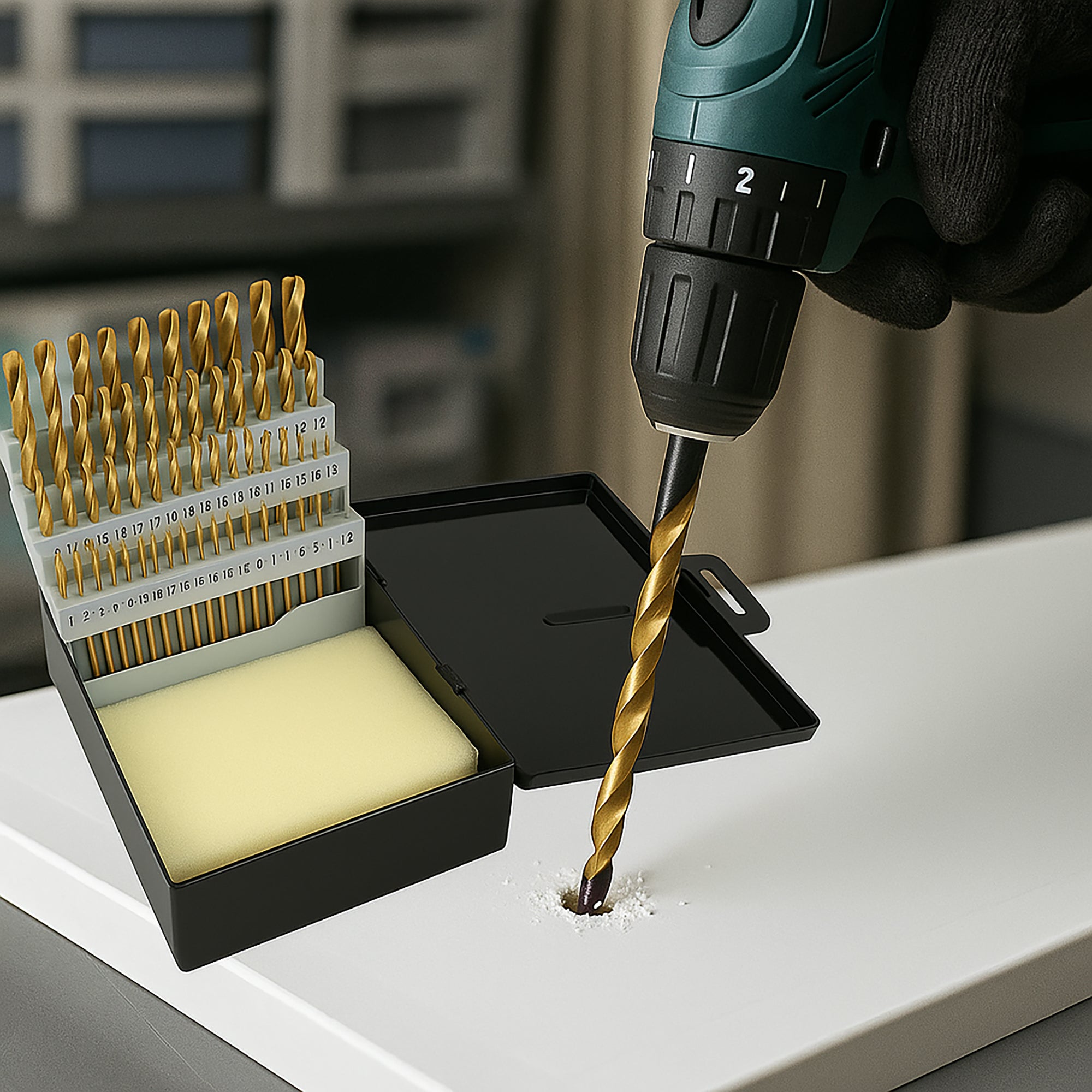 Titanium-Coated Drill Bit Set, 29-Piece & 13-Piece Options, High-Speed Steel Drill Bits for Metal, Wood, and Plastic with Portable Storage Case