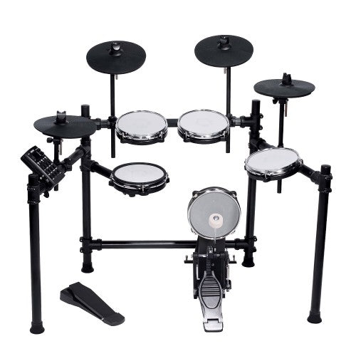 9-Piece Electronic Drum Set, Compact Mesh-Head Drum Kit with 222 Tones, 10 Preset Kits, Record Playback Function for Beginners - ED-400