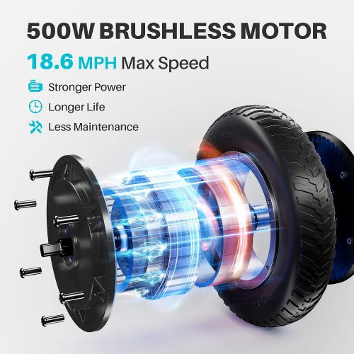 SmooSat MAX Electric Scooter, 500W Folding E-Scooter with Smart APP, 10