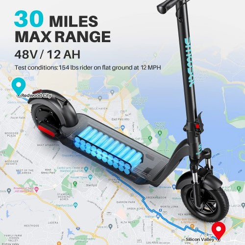 SmooSat MAX Electric Scooter, 500W Folding E-Scooter with Smart APP, 10