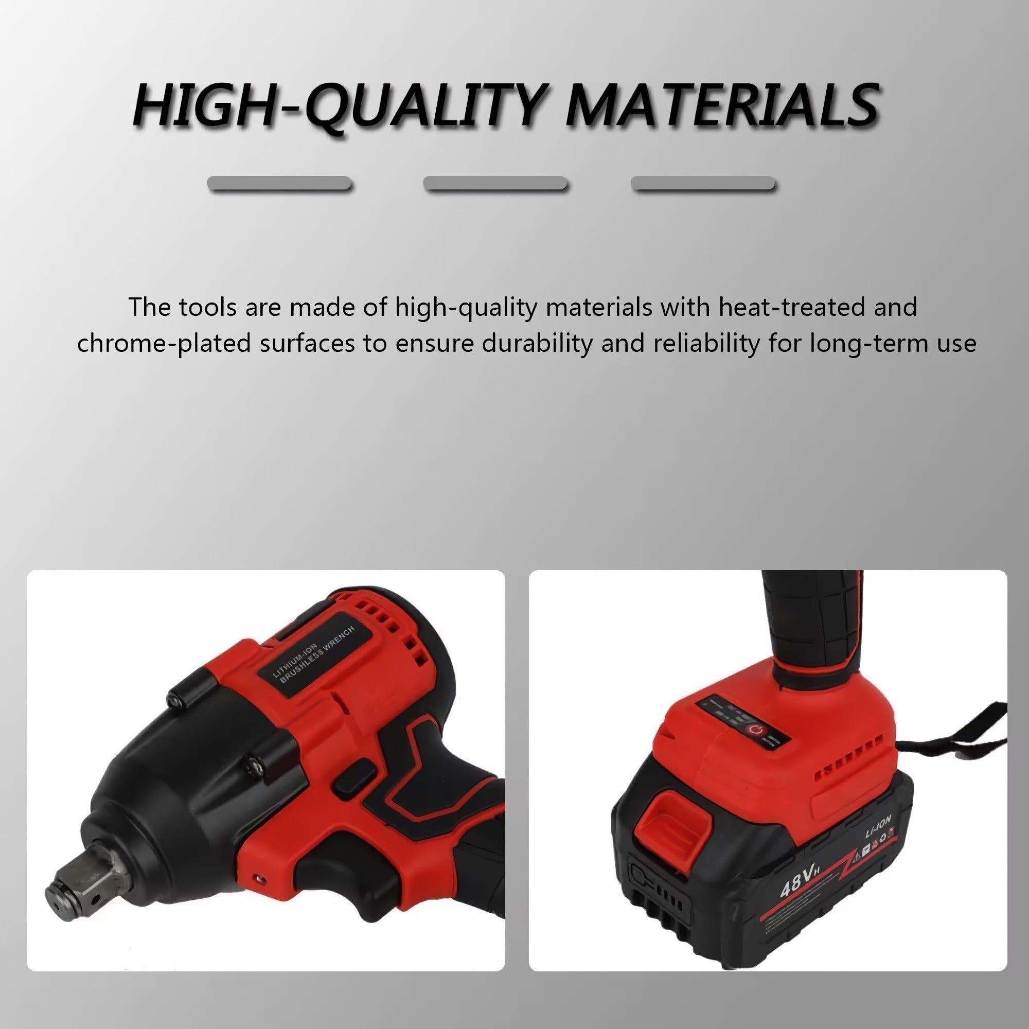 48V Electric Drill Bit Set, Cordless Impact Wrench Kit with 350Nm Torque, 21V Li-ion Battery, Charger Accessories, Electric Wrench - KJ-9721
