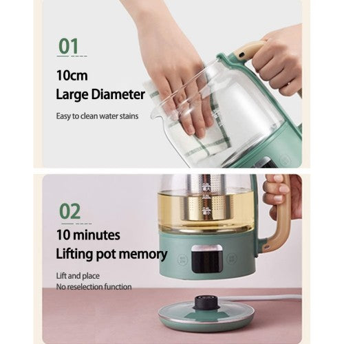 Electric Health Kettle, 0.8L Multifunctional Tea Pot with 5 Preset Modes, Temperature Control, LED Display, Auto Shut-Off for Tea, Coffee