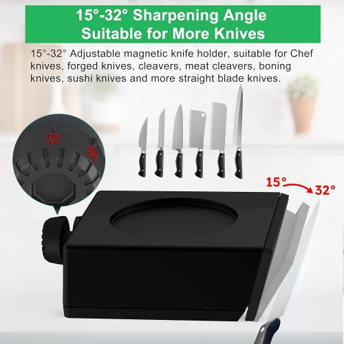 YOORLEAY Electric Rolling Knife Sharpener with Adjustable 15-32 Degree Sharpening Angle for Grinding, Polishing