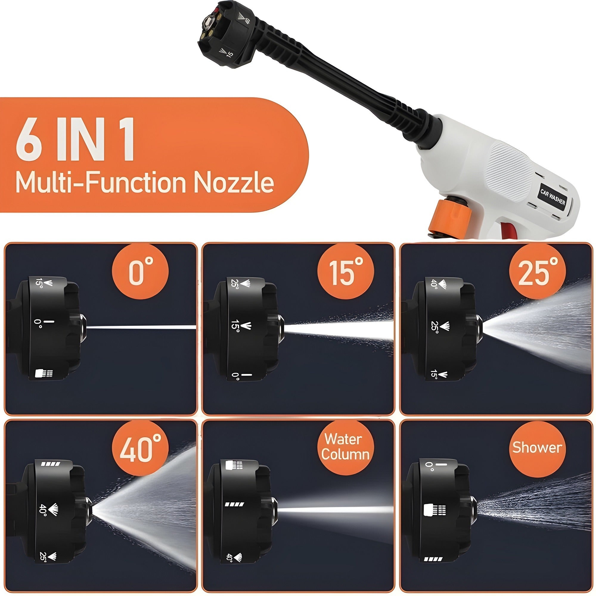 Cordless Electric Power Spray, 500 PSI High Pressure Car Washer Cleaner Tool - KJ-9902