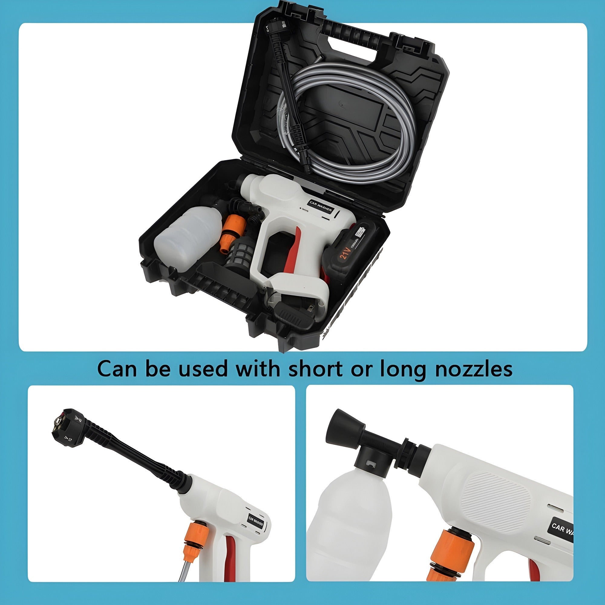 Cordless Electric Power Spray, 500 PSI High Pressure Car Washer Cleaner Tool - KJ-9902