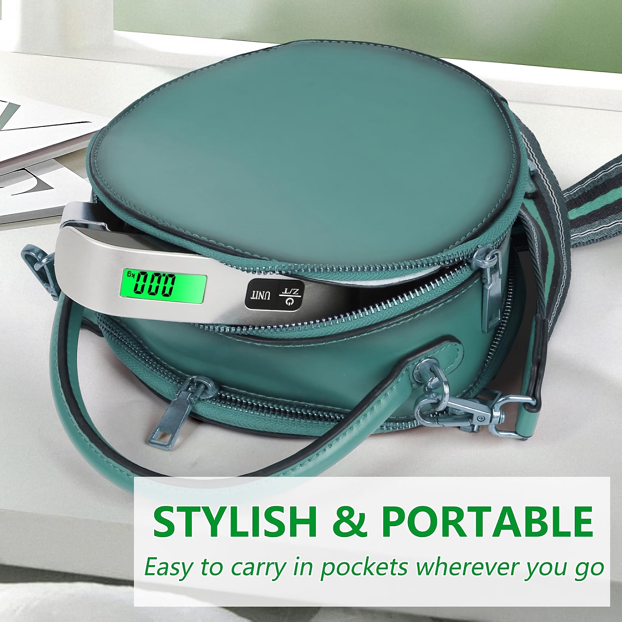 Electronic Luggage Scale, Portable Hanging Digital Weight Scale with Backlight, LCD Display, Up to 50kg/110 lbs with Tare Function for Travel