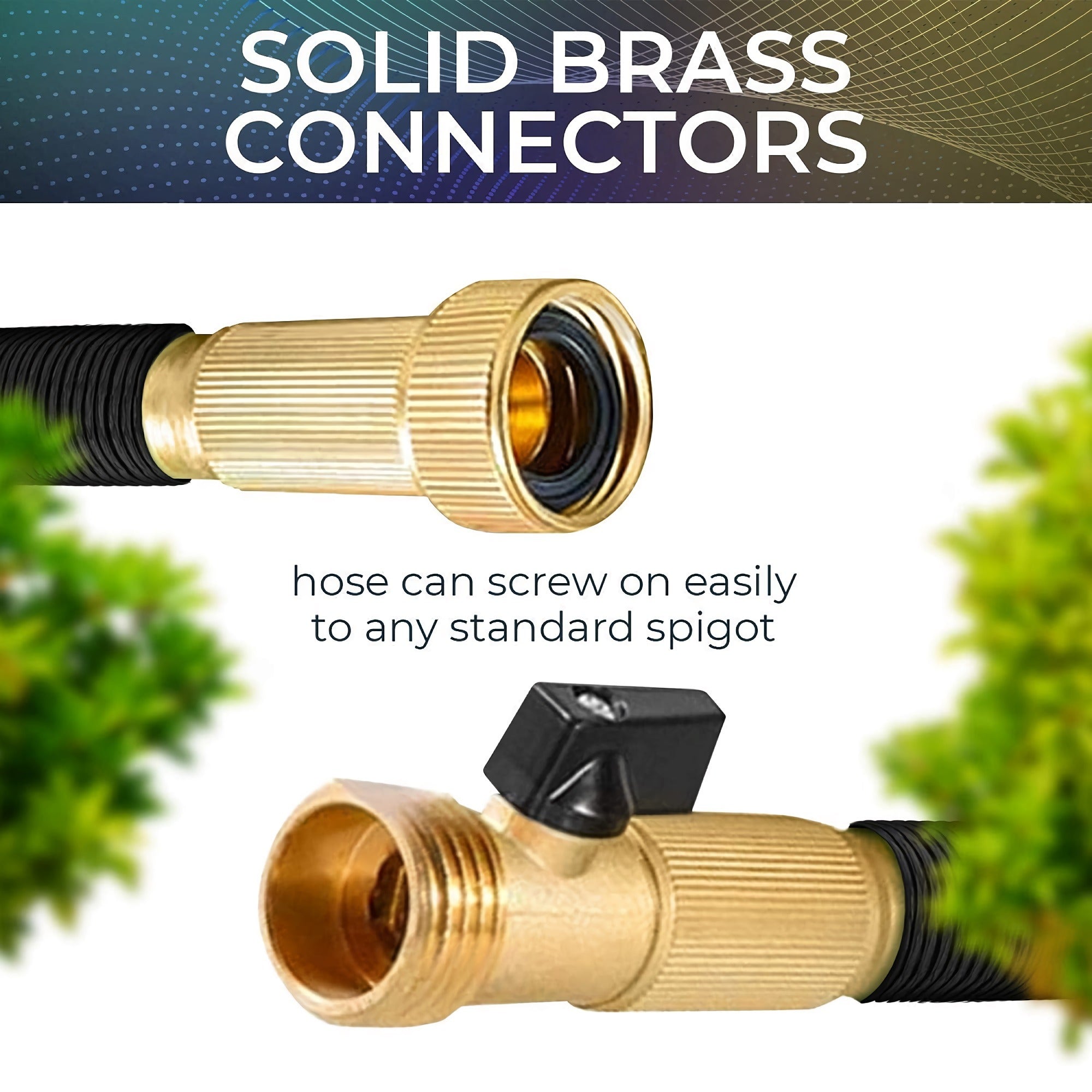 25 FT Expandable Garden Hose, Lightweight Anti Kink Flexible Garden Hose with 8 Function Nozzle, 3/4 inch Diameter, Extra Strength Fabric (Black) - JB25