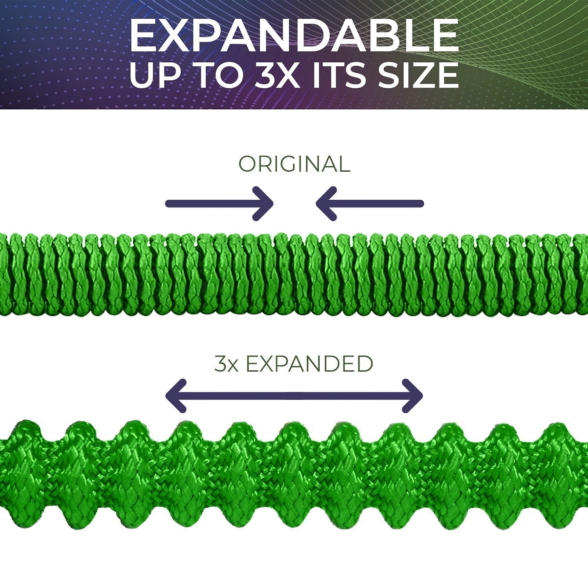 25 FT Expandable Garden Hose, Lightweight Anti Kink Flexible Garden Hose with 8 Function Nozzle, 3/4 inch Diameter, Extra Strength Fabric (Green) - JG25