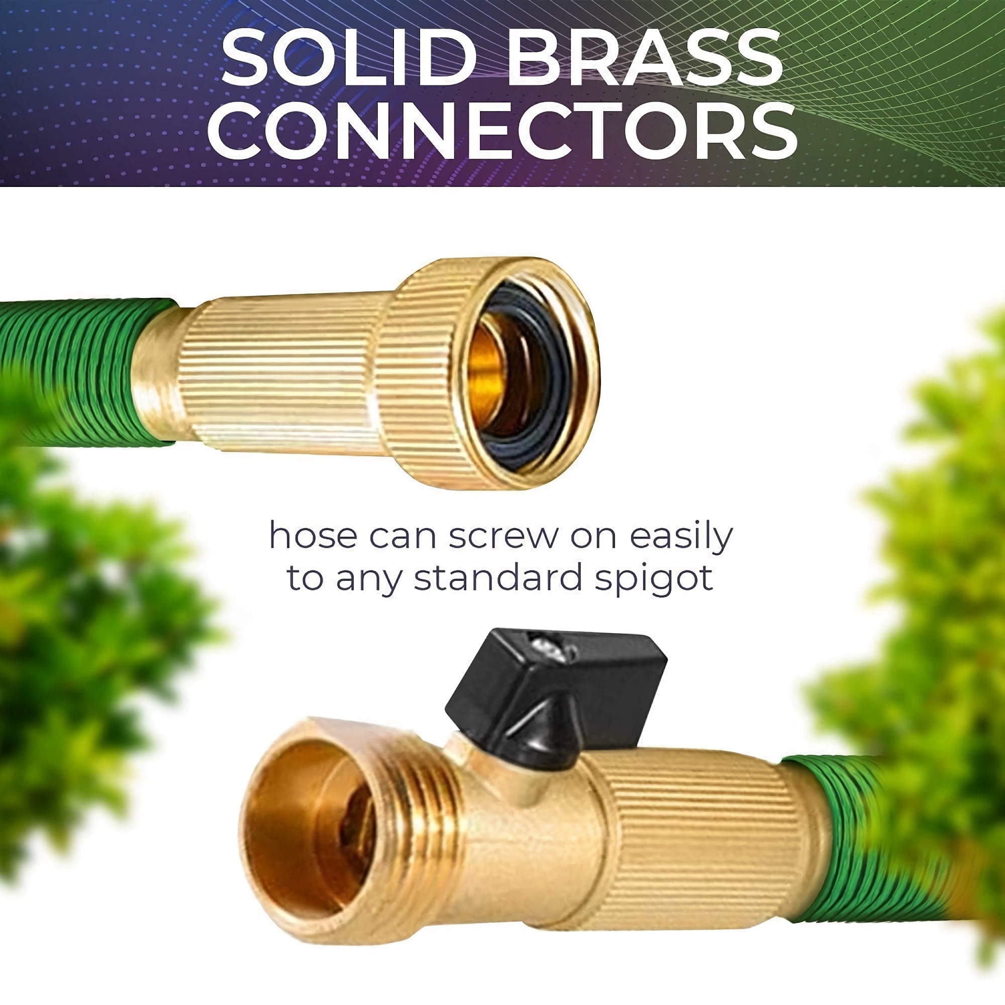 25 FT Expandable Garden Hose, Lightweight Anti Kink Flexible Garden Hose with 8 Function Nozzle, 3/4 inch Diameter, Extra Strength Fabric (Green) - JG25
