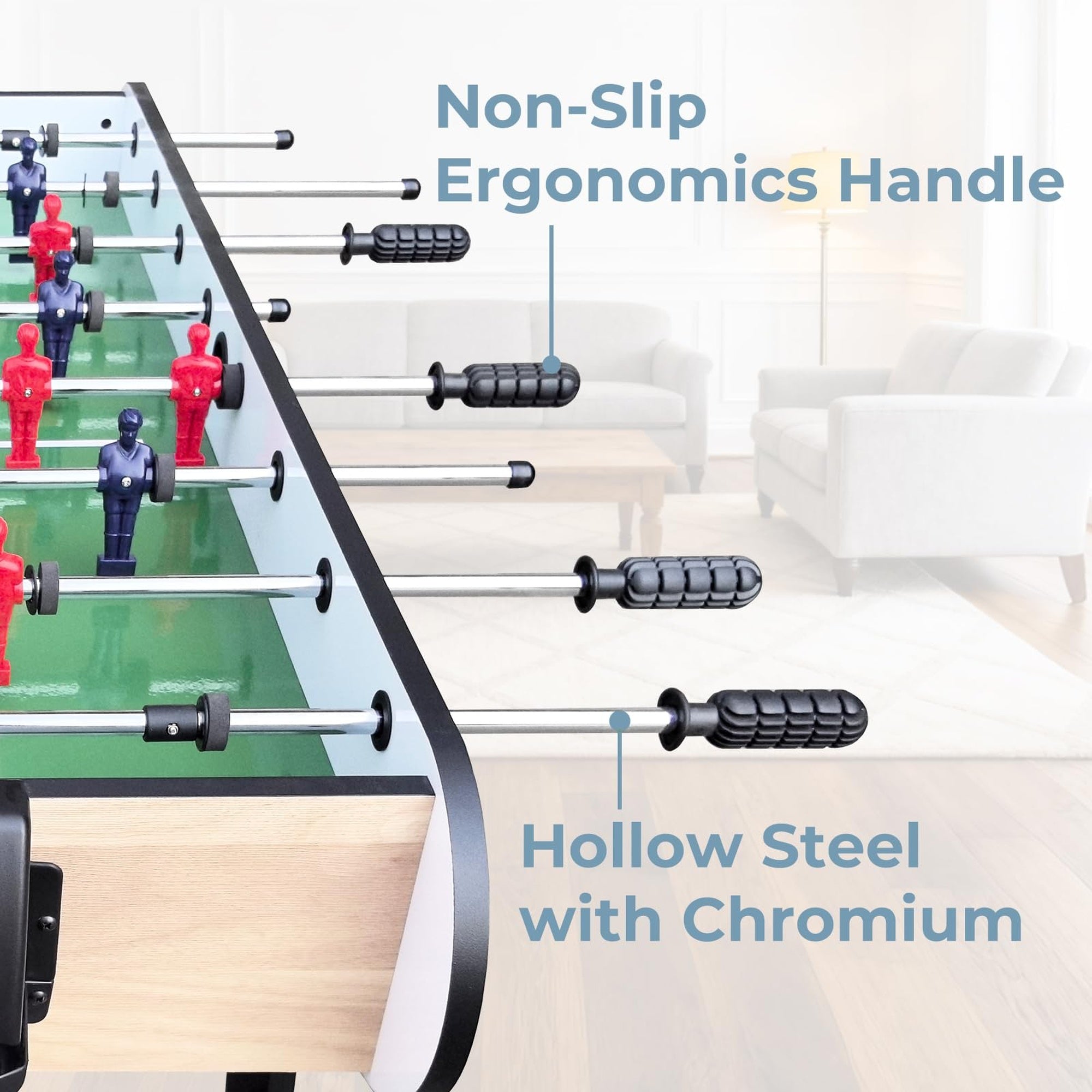 Table Soccer Rods 48-Inch Foosball Table, Competition Soccer Game Table with Ergonomic H ...