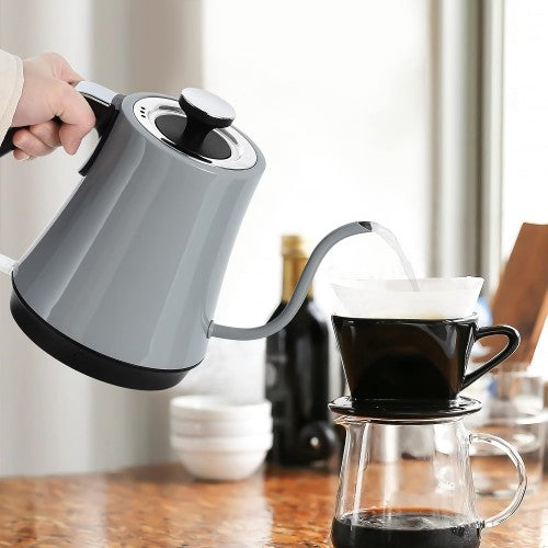 Gooseneck Electric Kettle, 1000W Stainless Steel Kettle with Auto Shut-Off, Boil-Dry Protection (Grey)