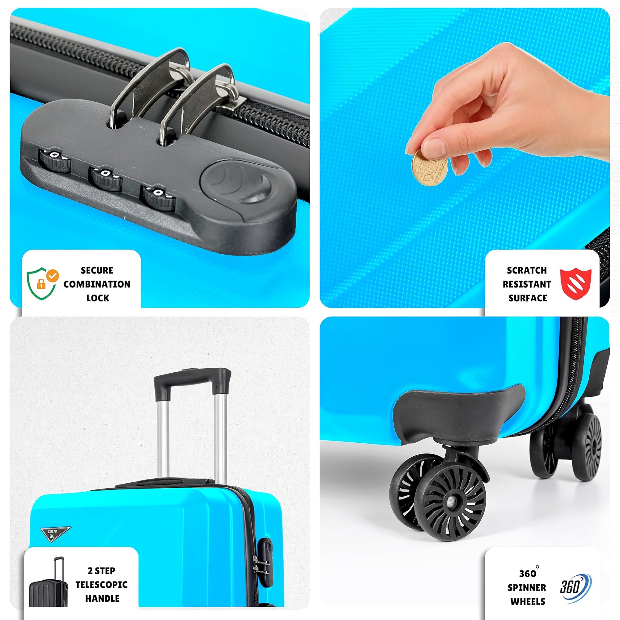 3-Piece ABS Hard Shell Luggage Set, 20