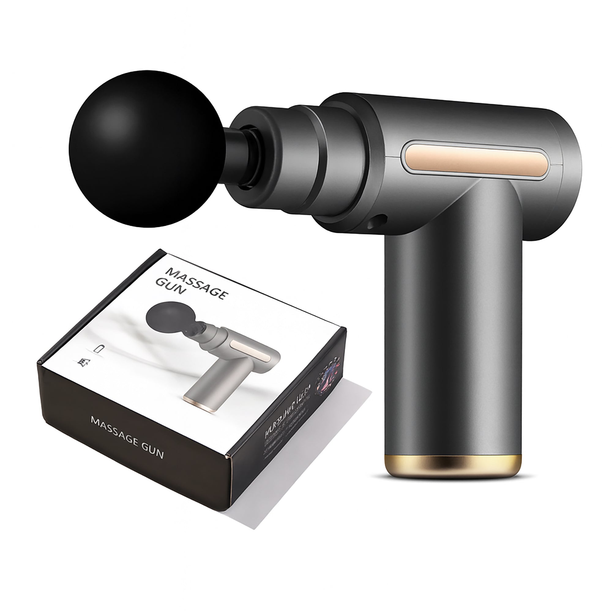 Mini Massage Gun Deep Tissue Percussion Muscle Massager, Portable Handheld Massage Gun with 4 Heads & 4 Speeds, Quiet Brushless Motor, Rechargeable Cordless for Pain Relief, Athletes, Home & Travel