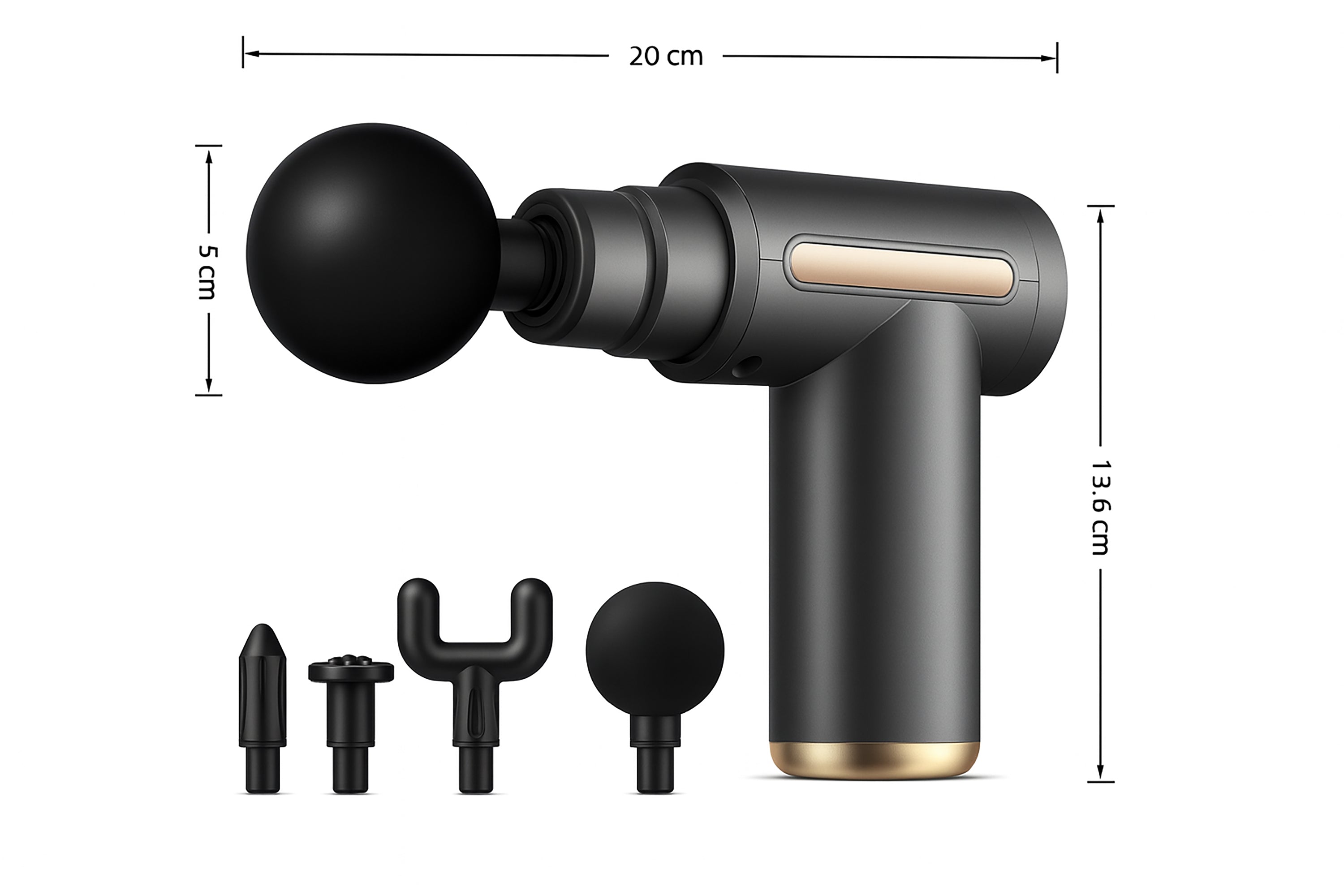 Mini Massage Gun Deep Tissue Percussion Muscle Massager, Portable Handheld Massage Gun with 4 Heads & 4 Speeds, Quiet Brushless Motor, Rechargeable Cordless for Pain Relief, Athletes, Home & Travel