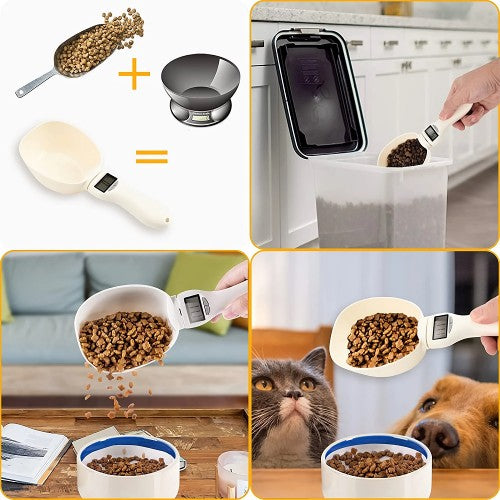 Digital Measuring Spoon, 1g-800g Weigh Food Scoop with LCD Display, 4 Measuring Units for Cooking, Baking, Pet Food