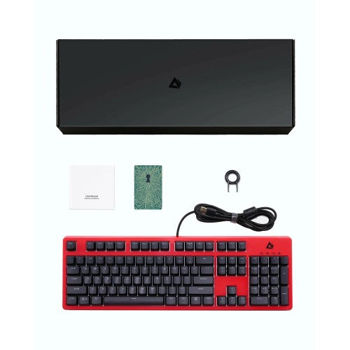 AUKEY KM-G18 Red Mechanical Keyboard, Gaming Keyboard with 104 keys, Red Switches, RGB Backlight for PC and Mac