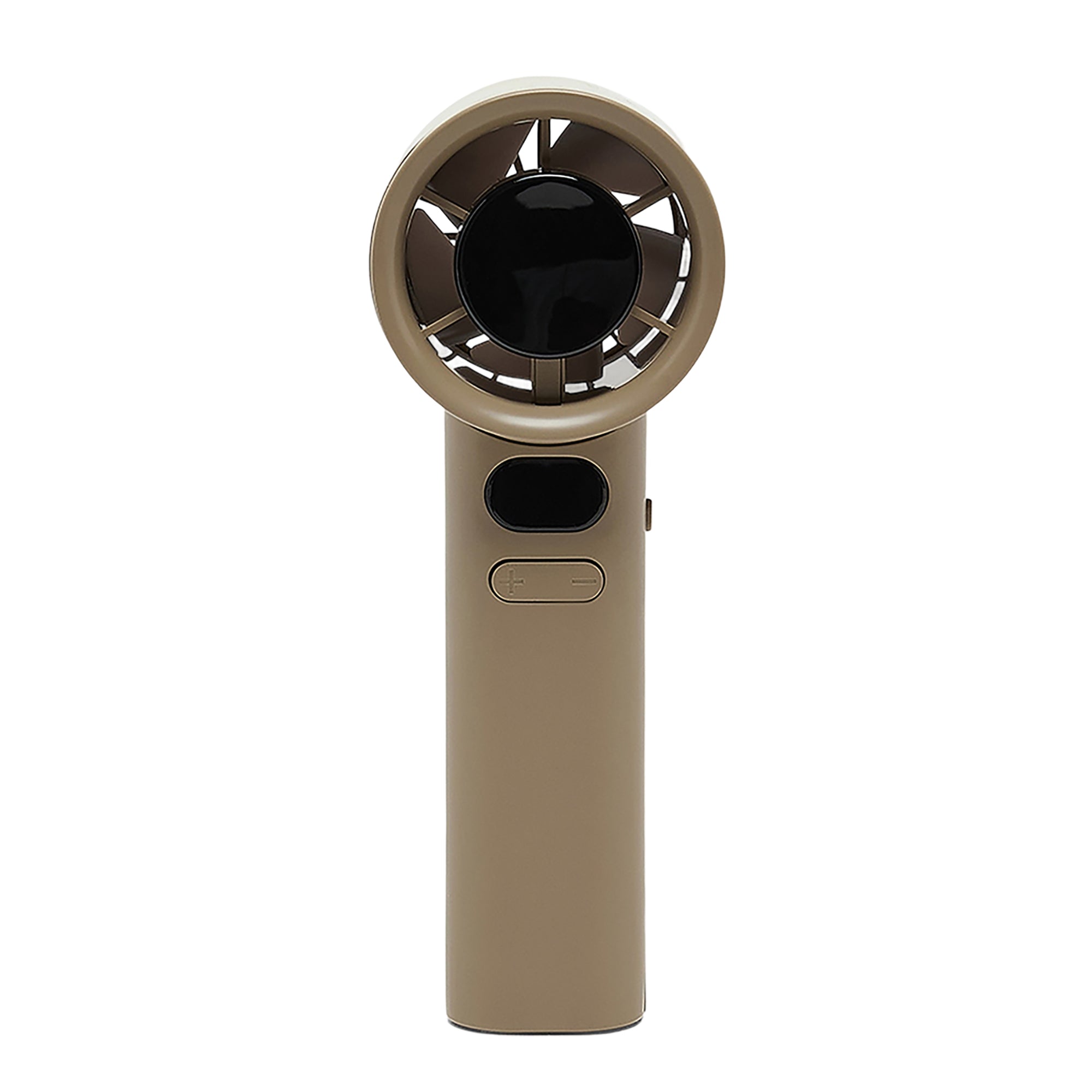 Mini Handheld Fan Rechargeable Portable Bladeless Fan with LED Display, Adjustable Speed & Quiet Operation USB-C Charging Compact Desk & Travel Fan Model M11 (Coffee Color)