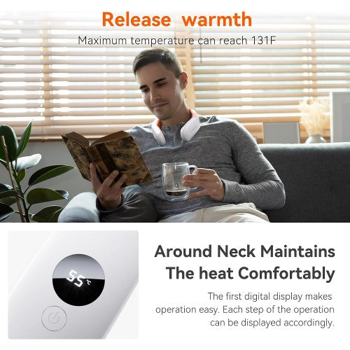 Portable Neck Warmer, 10000mah Rechargeable Neck Heater with Built-In Powerbank, 6-20 Hours Operation