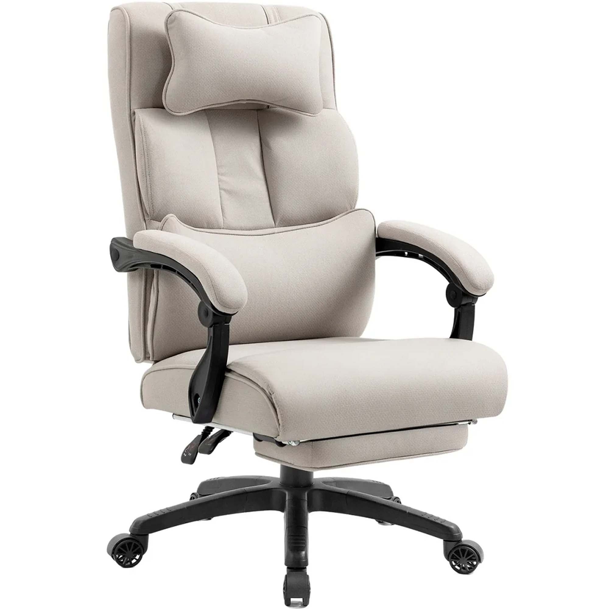 DOWINX Fabric Office Chair, Ergonomic Gaming Computer Chair with Footrest, Lumbar Support, Swivel Wheels for Home, Office - LS-6653F