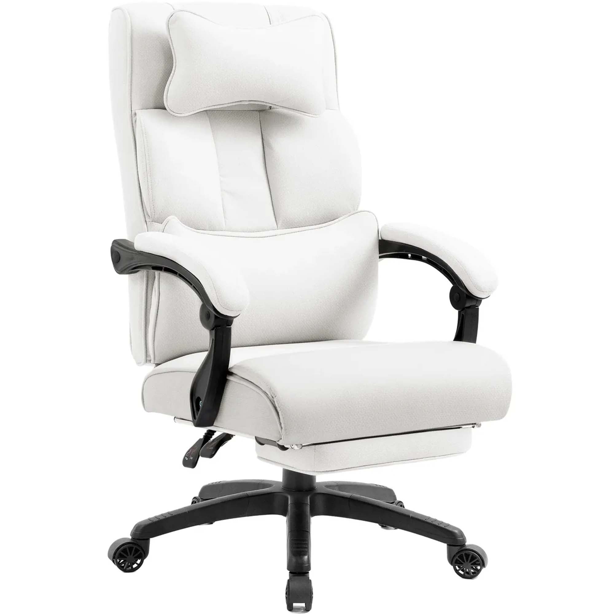 DOWINX Fabric Office Chair, Ergonomic Gaming Computer Chair with Footrest, Lumbar Support, Swivel Wheels for Home, Office - LS-6653F