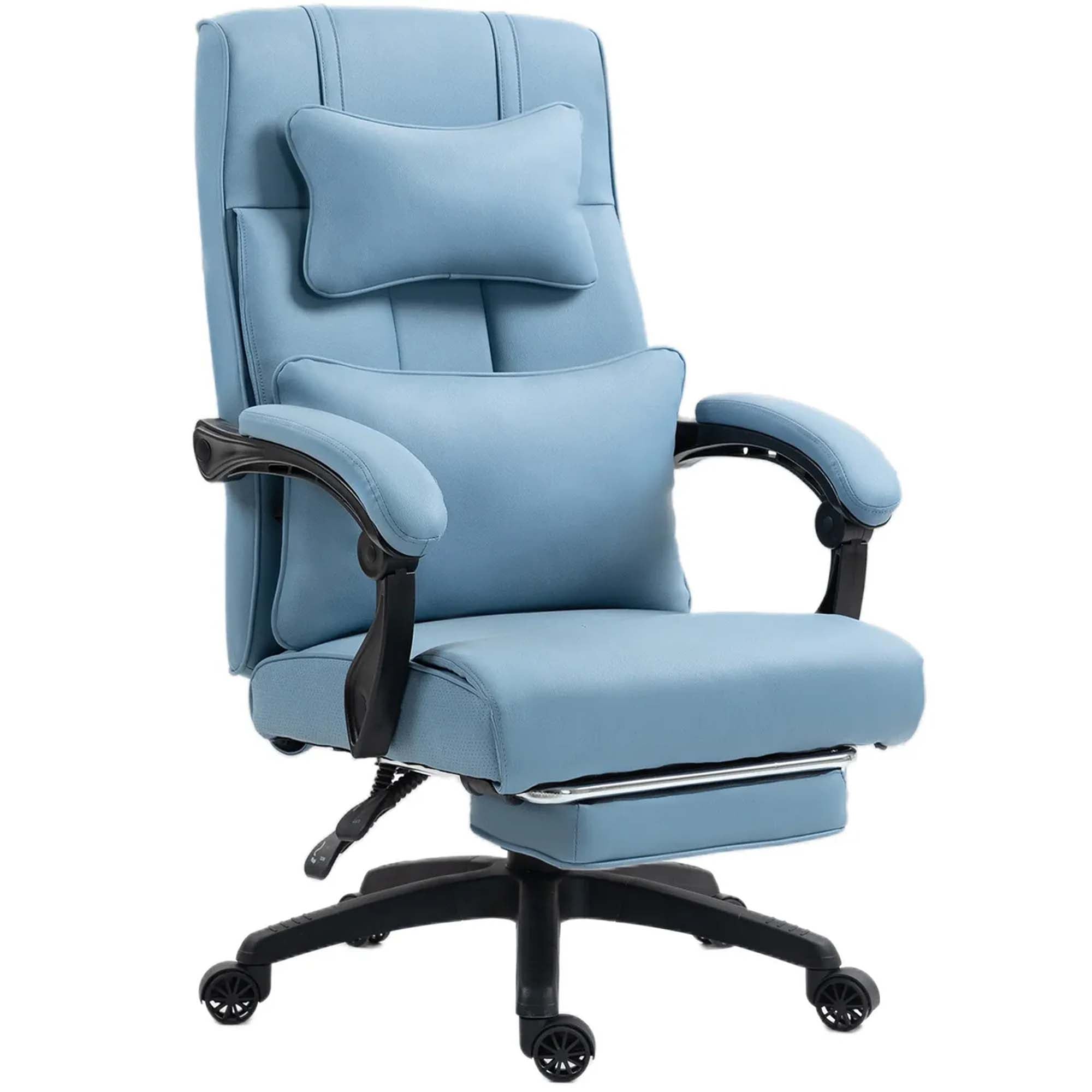 DOWINX Leather Office Chair, Ergonomic PU Gaming Computer Chair with Footrest, Lumbar Support, Swivel Wheels for Home, Office - LS-6653P