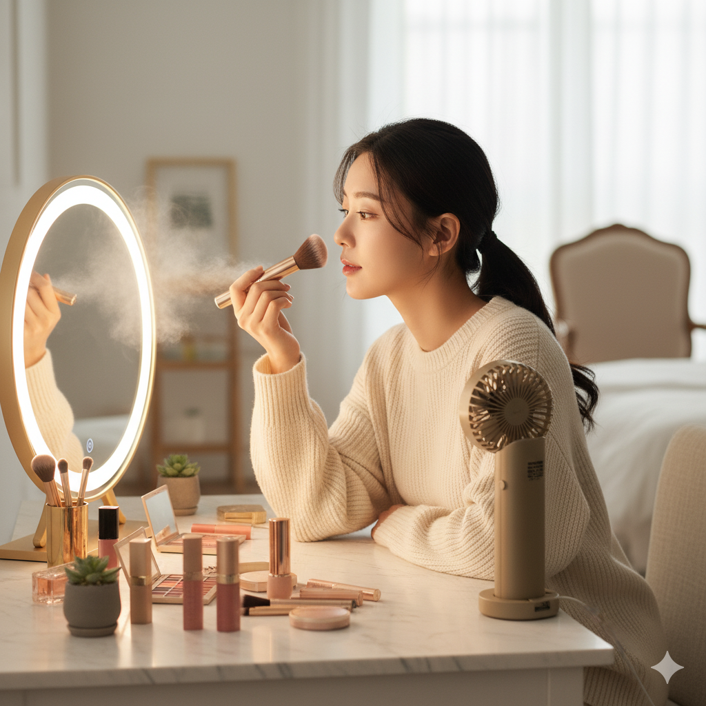 Mini Handheld Fan Rechargeable Portable Bladeless Fan with LED Display, Adjustable Speed & Quiet Operation USB-C Charging Compact Desk & Travel Fan Model M11 (Coffee Color)