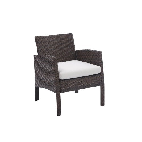 4 PCS Patio Furniture Set, Outdoor Rattan Wicker Conversation Set with Coffee Table, 2-Seater Sofa, 2 Arm Chairs for Home, Yard, Backyard