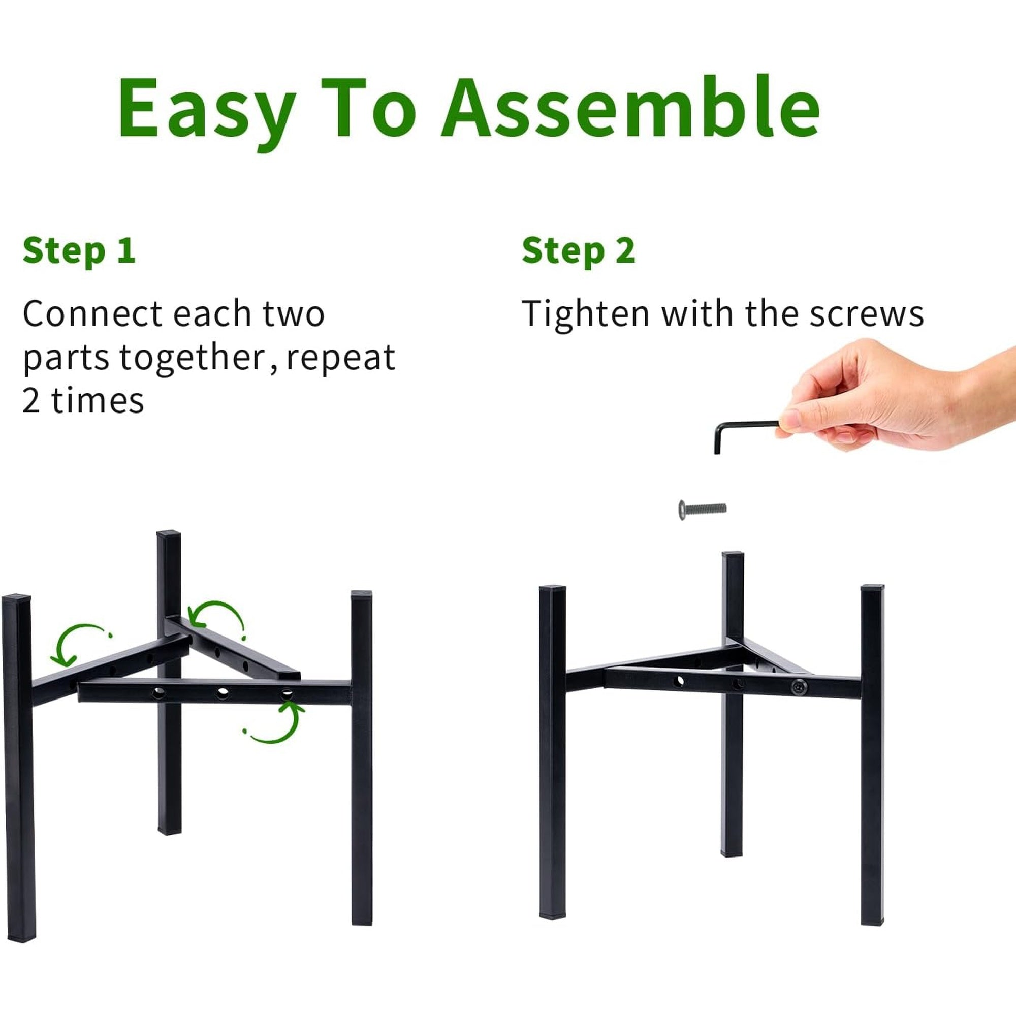 2-Pack Adjustable Metal Plant Stand Fits 8