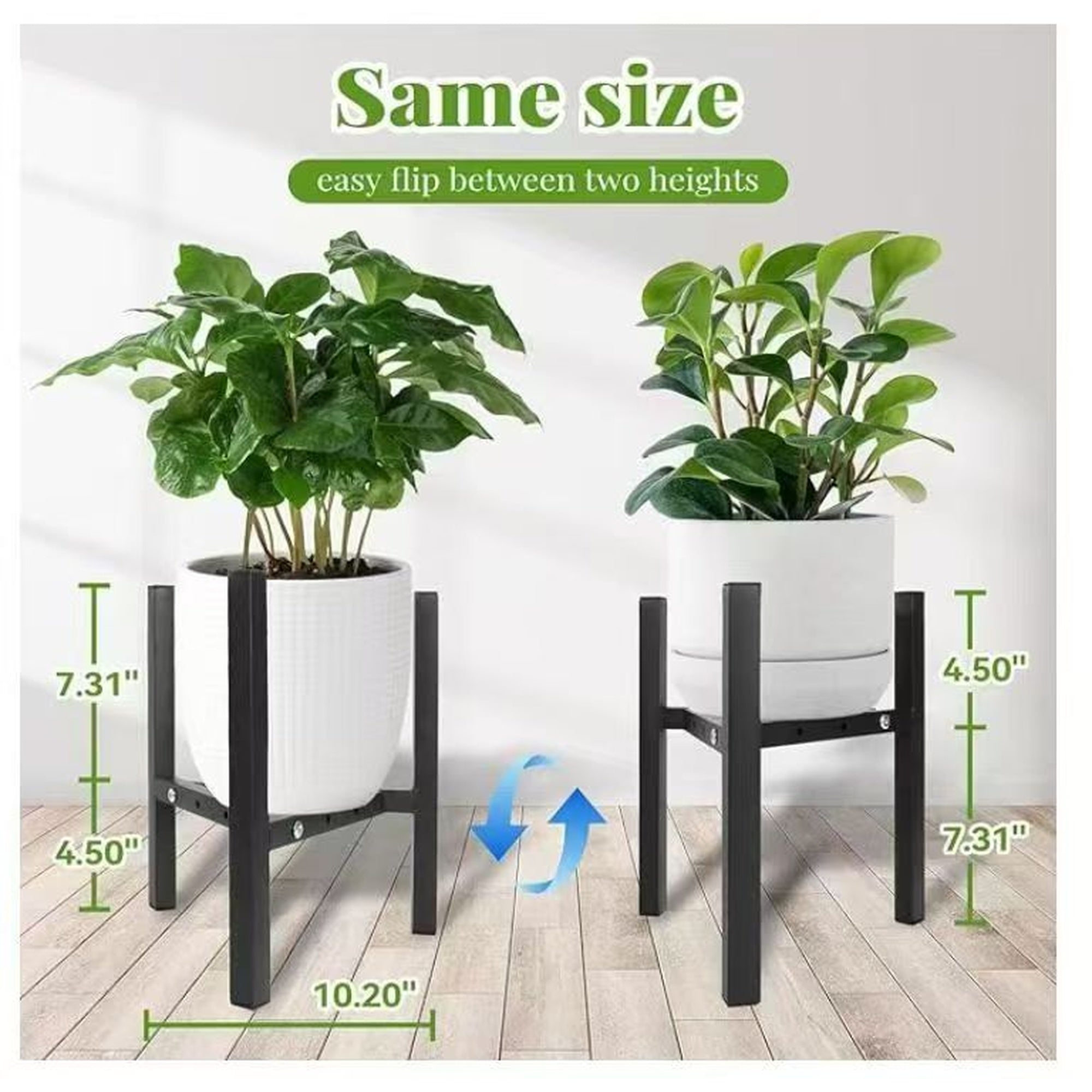 2-Pack Adjustable Metal Plant Stand Fits 8