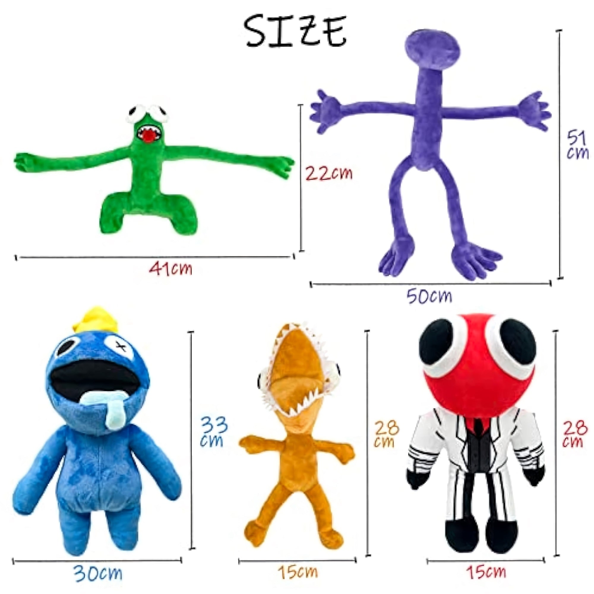 5 PCS Rainbow Friends Plush Toy, Colourful Cute Plushy Toys for Children, Kids (Random Colour)