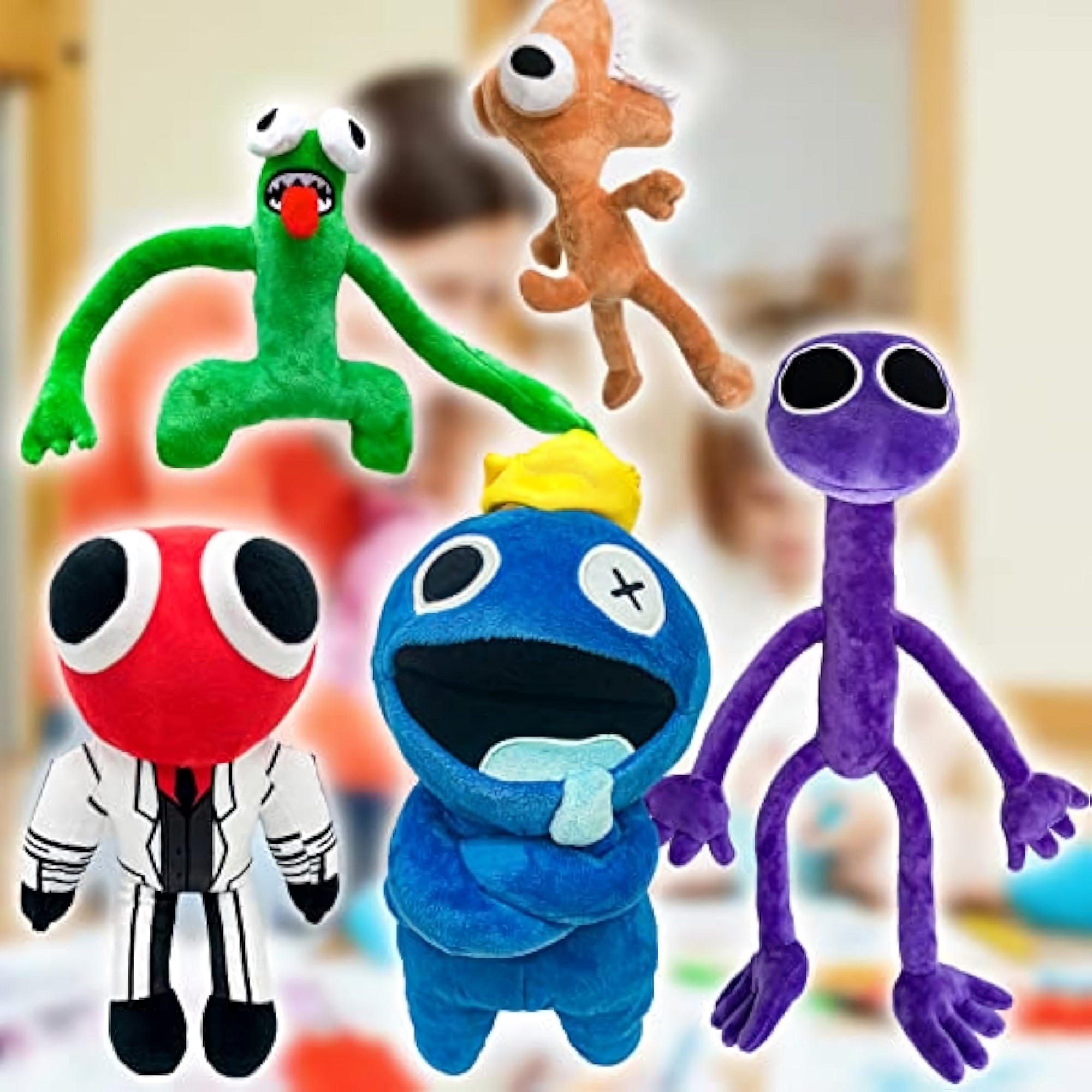 5 PCS Rainbow Friends Plush Toy, Colourful Cute Plushy Toys for Children, Kids (Random Colour)