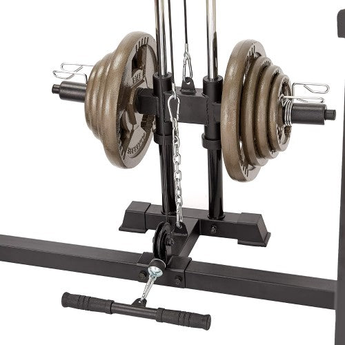 Power Cage, 1200LB Capacity Squat Rack with Cable Crossover Machine Power Rack with LAT Pull Down Attachments for Strength Training, Home, Gym - 1020160-162